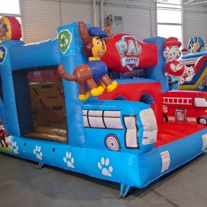 château gonflable pat'patrouille traversant parcours héros